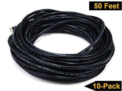 Imbaprice 10' Cat5E Network Ethernet Patch Cable, 10 Pack, Black (Imba-Cat5-10Bk-10Pk) #TOP4
