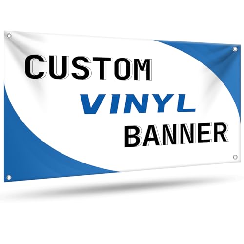 Custom Vinyl Banners and Signs Customize for Outdoor Indoor, Customize Photo Logo Text Banner Decoration Backdrop for Business Party Birthday Graduation Wedding Event (4'x6')