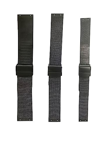 [NZZXTO] Replacement Stainless Steel Watch Band for Skagen Bering Unisex Watches with ScrewCFits More Sizes i18mm Deep Grey Hole