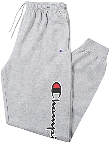 Champion Sweatpants for Men Big and Tall Cotton Fleece Joggers Heather Grey 5X