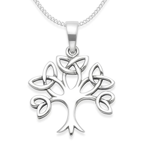 Heather Needham Sterling Silver Yggdrasill Life Tree Necklace on Silver chain - Life Tree Pendant - Celtic Pendant. SIZE: 19mm x 18mm. 8099. Gift Boxed.