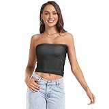 Black Women's Crop Tops Sleeveless Strapless Bra Bandeau Undershirt for Summer Party