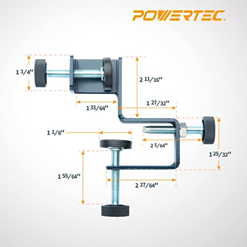 POWERTEC 71181 Grampos de instalação frontais de gaveta | Gabarito de hardware de armário | Gabarito