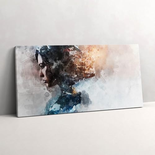 Art mural de prestige avec ce grand tableau abstrait de femme