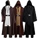 Tunic Costume Mens Tunic Hooded Robe Full Set Halloween Cosplay Costume (Large, Black)