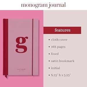 kate spade new york Just Mine Notebook Journal, Monogram Cloth Hardcover Journal, 8.25" x 5.25", Diary Includes 168 Lined Pages, (G) kate spade new york Just Mine Notebook Journal Monogram Cloth Hardcover Journal 825 x 525 Diary Includes 168 Lined Pages G