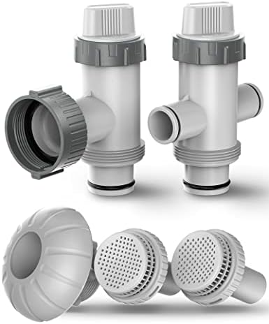 POOLHACKER Above Ground Pool Parts, Pools Replacement Parts for Plunger Valve, Inlet and Outlet Ports Replacement Part Kit, Pool Accessories and Parts
