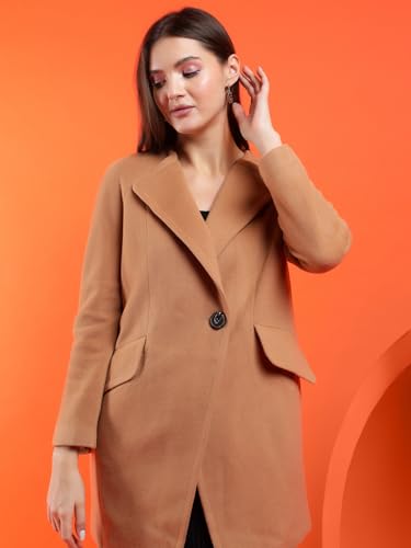 Image of KOTTY Womens Cotton Blend Standard Length Elegant Style Coat - Classic Style with Modern Detailing