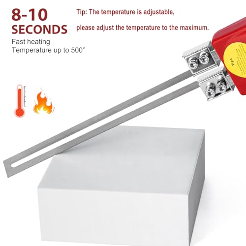 Toemics Toemics Electric Hot Knife Foam Cutter – 200W Styrofoam Cutting Tool, 4 Adjustable 50-500°C Blades for Polystyrene, Sponge, Crafts, and Insulation (Red) - Image 2