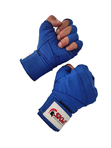 Image of SKMT Never Lose Until You Win Hand Wraps, Hand Wraps for Boxing, Boxing Hand Wrap /Punching Hand Wraps Length 180 inch (Blue)