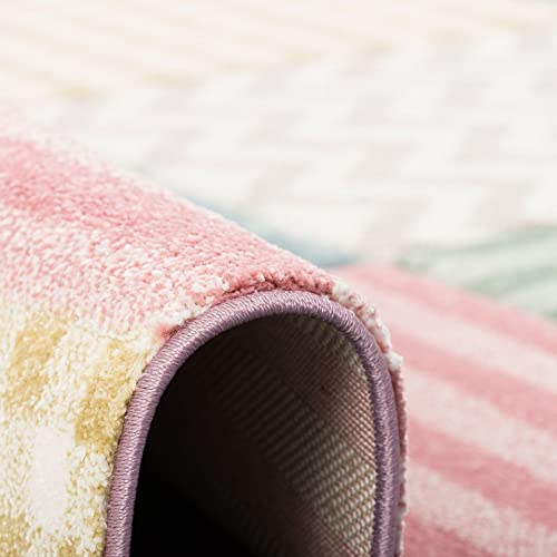 Pergamon Maui Kids - Tapis D'Enfant Avions à Carreaux - Velours Souple Et Doux - 5 Tailles Disponibles - OEKO-TEX