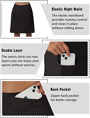 Women's Midi Length Skorts Skirts with 3 Pockets Modest Skirts Women's 24" Knee Length Skort3