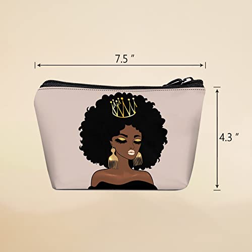 Bdawqug 2 Pcs Makeup Bag Travel Cosmetic Bag Style African Print Melanin Queen Gifts For Women Friend Birthday Cosmetic Accessories Gift Idea #TOP4