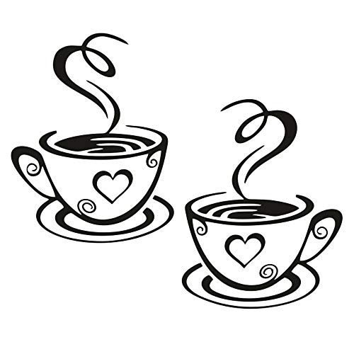 Calcomanía de pared de café con texto en inglés, pegatinas de vinilo extraíbles, arte del café y cita de bricolaje para dormitorio, sala de estar, oficina, hogar, ventana puerta decoración