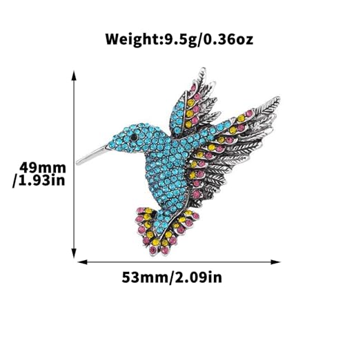 9pcs hummingbird brooch, hummingbird rhinestone brooch pin, animal colorful pin, bird brooch jewelry2