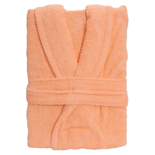 LA MALLORQUINA Albornoz Rizo Unisex - Basic LMQ coral - Talla S - 100% Algodón cardado de 370 gr/m2 | Ideal para Baño, Pisicina, Hoteles, Spa