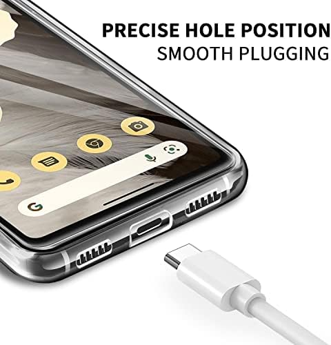 FLLAO Clear Case Compatible with Google Pixel 7 Case with 3 Tempered Glass Screen Protector, Soft Bumper Anti-Scratch Silicone Phone Case Cover Transparent
