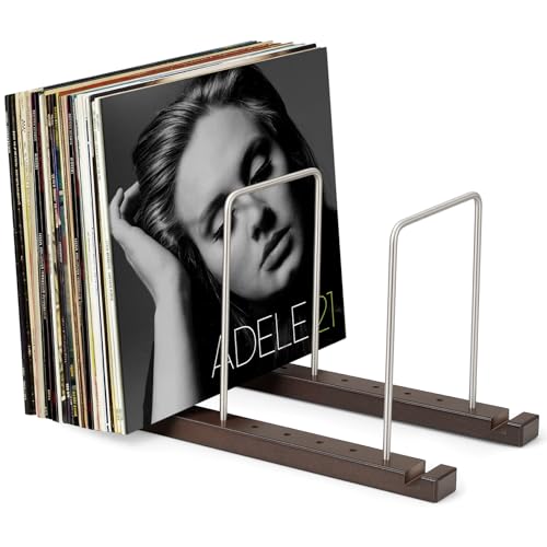 Image of Vinyl Record Storage Holder for 75 LPs, Solid Hardwood Record Stand, Album Rack Organizer, LP Storage & Magazine Holder, Gift for Music Lovers