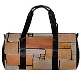 Sac de sport rond avec bandoulière amovible Carreaux mosaïque Jardin Terrace Patch Sac à main pour homme et femme