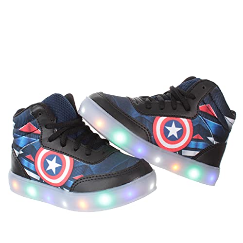Tenis Calçado Capitão Infantil Masculino De Led Luzinha Com Pulseira