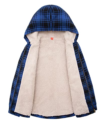 Image of ZENTHACE Boys Sherpa Fleece Lined Flannel Jacket