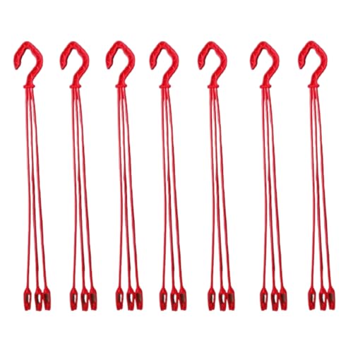 KUMUDAM Plastic Hangers for Hanging Basket/Pot Planter Holder | Plastic Hanging Hooks |Replacement Holders| Flower Pot Hangings for Outdoor and Indoor |(5, RED)