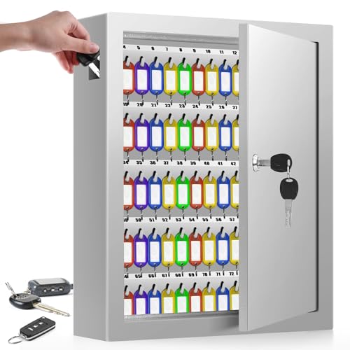 125-key wall mount key cabinet with 125 tags