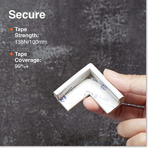 roving cove slim-fit corner edge protector for baby proofing small 15ft edge 4 corners furniture safety bumper guard soft nbr rubber foam 3m adhesive oyster white off white