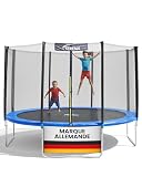 PLAISIR DE SAUT SÛR DANS LE JARDIN : Ce trampoline Terena 366 cm offre une sécurité maximale grâce à un cadre en acier thermiquement galvanisé robuste, une couverture de ressorts extra épaisse et un haut filet de sécurité. Idéal pour les enfants comme pour les adultes.