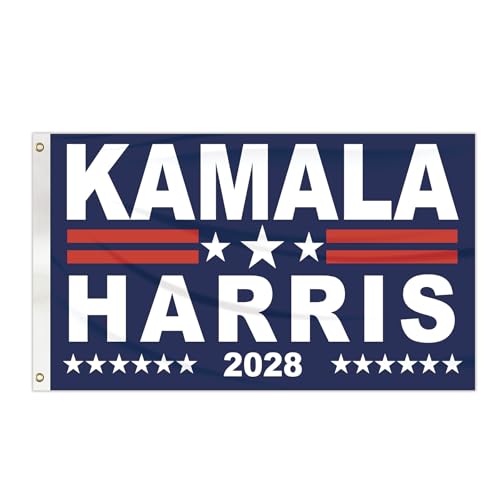 Kamala Harris 2028 Flag 3x5 Ft Kamala Harris for President Flags for Indoor Outdoor Kamala Harris For The People Flags for Garden Lawn Yard Home Decor (02)