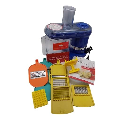 Cook's Essentials CooksEssentials Electric Mandoline Slicer and Dicer With (7) Blades. (Blue),K-45550,18X7
