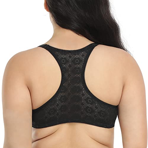 Hsia Racerback Front Closure Bras For Women Underwire Push Up T-Shirt Bra Full Coverage Soft Padded Black Bra #TOP1