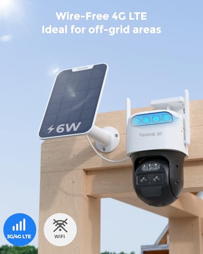 Image of REOLINK 4K Dual Lens 4G Cellular Security Camera Wireless Outdoor, 360 PTZ with Auto Tracking, No WiFi Solar Powered, 6X Hybrid Zoom, 8MP Color Night Vision, Smart Dection &SIM Card, TrackMix LTE+SP