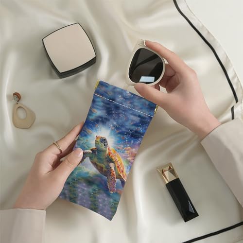Image of 2 PCS Glasses Eyeglass Sunglasses Case Pouch Soft PU Leather Cute Aesthetic with Cleaning Cloth for Boys Men Man