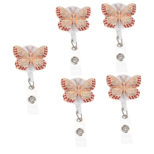 Porte-badge rétractable TEHAUX lot de 5 pièces avec clip pour cartes d'identification