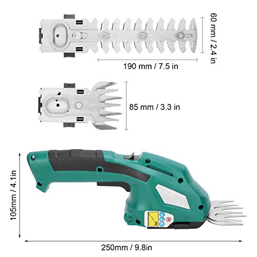 Pruning Shear, 2-in-1 Handheld Electric Trimmer 7.2V Rechargeable Li-Ion Cordless Hedge Pruning Shears Garden Accessory, EU Plug AC100-240V