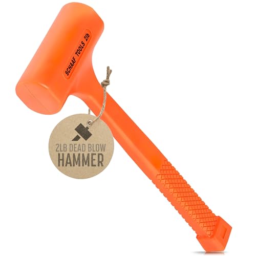 Precision Dead Blow Hammer, Small 2lb Durable Unicast Deadblow Mallet, Plastic Mallet with Comfortable Textured Grip, Non-Rebounding, Non-Marring Plastic Hammer for Automotive Work from Schaaf Tools