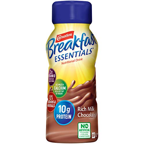 Carnation Breakfast Essentials Ready-to-Drink, Rich Milk Chocolate, 8 Ounce Bottle (Pack of 6) (Packaging May Vary)