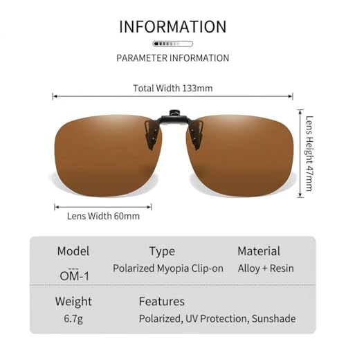 Image of Polarized Clip On Sunglasses Over Prescription Glasses Men Women Rimless Flip Up