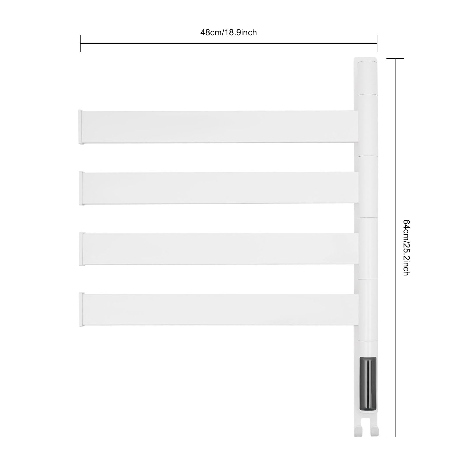 Scaldasalviette elettrico da bagno, con indicatore a LED, con termostato, scaldasalviette elettrico con termostato, scaldasalviette per bagno (bianco)