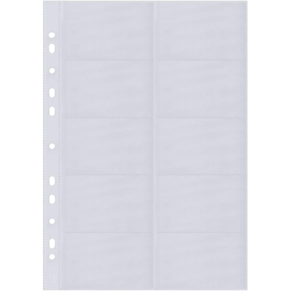SIGEL VZ351 Pockets for Business Card Organisers, two row, transparent, 10 Pieces