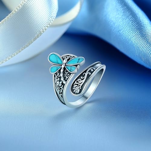 Bague en argent 925 sterling et turquoise véritable Eusense - 6