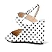 Soireelady Women Pointed Toe Wedges Two Strap High Heel Sandals Buckle Strap Heels Elegant Wedding Shoes Polka-Dot Size US8.5