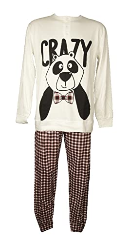 Pyjama homme hiver interlock pour rester au chaud grâce au coton épais et pantalon à poignets