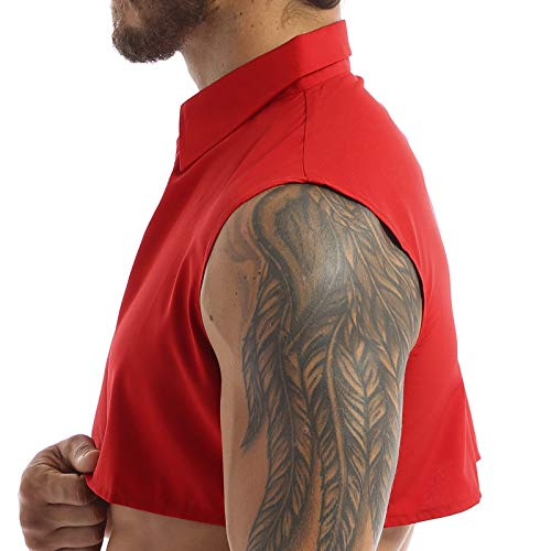 Fake Dickey Collar Solid Color Half Shirt for Young Man4