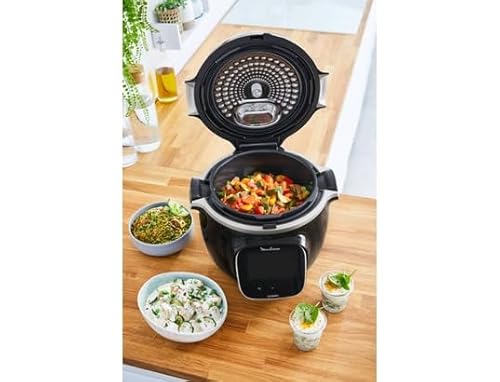 Moulinex Cookeo Touch Wi-Fi CE902 - Freidora de aire sin aceite, 1600 W, capacidad de hasta 6 personas (4 L), 6 programas automáticos, conexión Wi-Fi, libre de PFOA, fácil limpieza, color negro - imagen 2