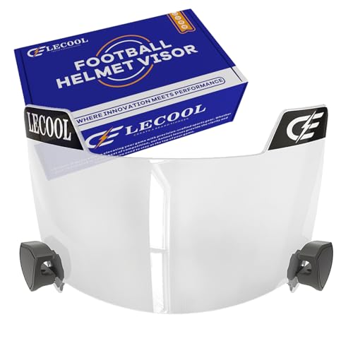 LeCool Football Visor &ndash; 3D Molded Curved Lens Technology, Wide Field Vision, Fits Youth & Adult...