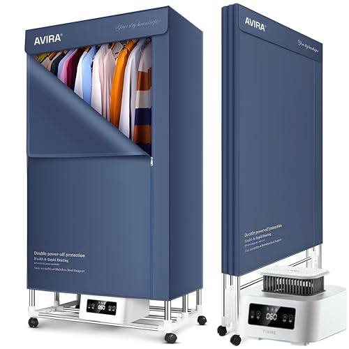 Image of Avira 2000W High-Speed Electric Cloth Dryer | Foldable & Portable with Remote | Dries 15kg Laundry in 60 Mins | Energy Efficient & Safe for Home Us