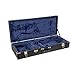 Crossrock Hard-Shell Wooden Case fits F-style Mandola-Stainless Steel Latches, Sponge Lining, Metal Feet, Storage Space - Black (CRW620MLBK-R)