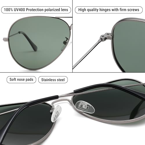 Image of Pro Acme Aviator Sunglasses for Men Women Classic Polarized UV400 Protection